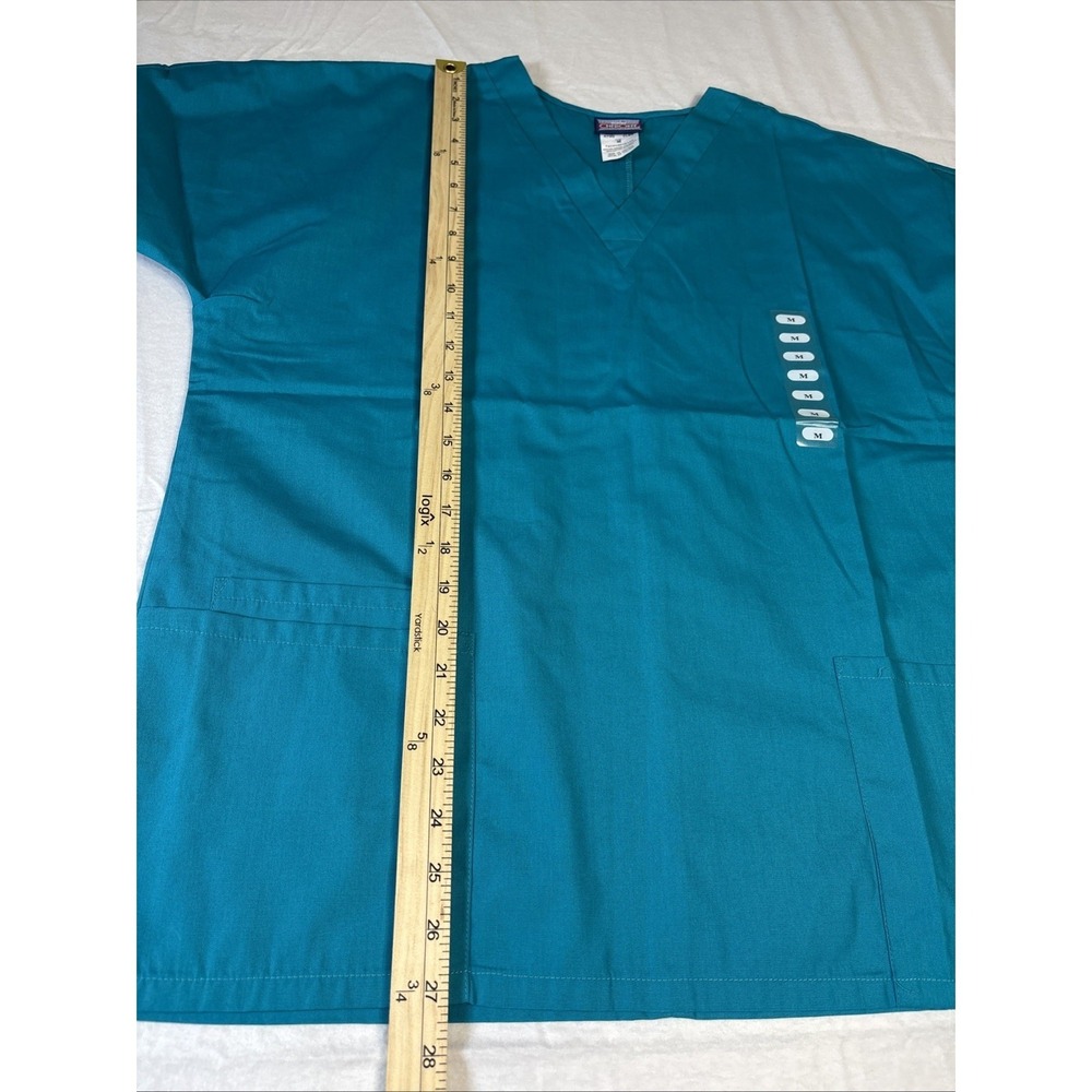 Cherokee Workwear 4700 V-Neck Scrub Top Teal Blue Medium TLBW New With Tags - Picture 5 of 9